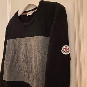 Moncler Sweatshirt Patch Logo Navy / Grey
